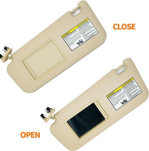 Right Passenger Side Sun Visor, Beige, Compatible with Toyota RAV4 2004-2005, Interior Replacement Accessory in Kuwait