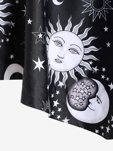 Rosegal Women Plus Size Gothic Tankini Swimsuit Celestial Sun Moon Print Crisscross Flounce Two Piece Bathing Suit in Saudi Arabia