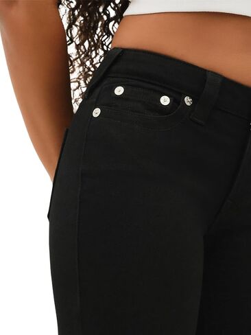 True Religion Women's Billie Mid Rise Straight Stretch Single Needle Stitching Jeans Pant in Saudi Arabia
