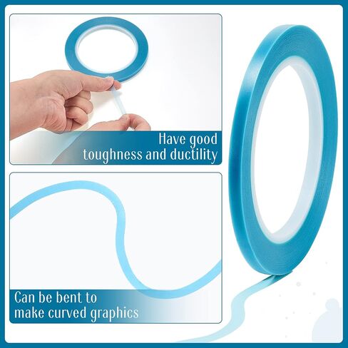 5 Rolls of Vinyl Tape Masking Tape Automotive Car Auto Paint for Curves, High Temperature Vinyl Low Tack(1/16 Inch, 1/8 Inch, 1/4 Inch, 1/2 Inch, 3/4 Inch, Blue) in Saudi Arabia