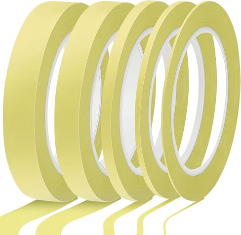5 Rolls of Vinyl Tape Masking Tape Automotive Car Auto Paint for Curves, High Temperature Vinyl Low Tack(1/16 Inch, 1/8 Inch, 1/4 Inch, 1/2 Inch, 3/4 Inch, Blue) in Saudi Arabia