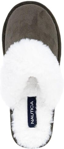 نعال السدادات المريحة للسيدات من Nautica مع طوق فراء فو ، ونعل مطاطي متين للراحة الداخلية والخارجية in Kuwait