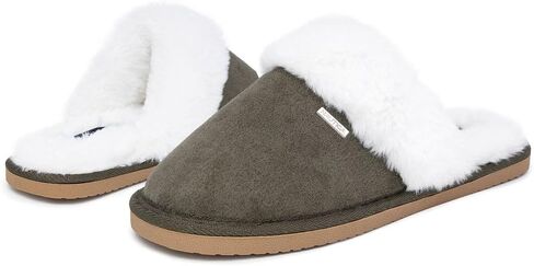 نعال السدادات المريحة للسيدات من Nautica مع طوق فراء فو ، ونعل مطاطي متين للراحة الداخلية والخارجية in Kuwait