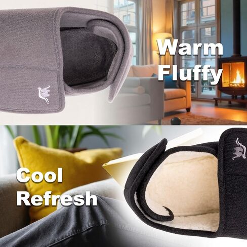 Men's Memory Foam Diabetic Slippers with Adjustable Closure, Extra Wide Comfy Warm Plush Fleece Arthritis Edema Swollen Diabetic House Shoes Machine Washable with Anti Slip Sole in Kuwait
