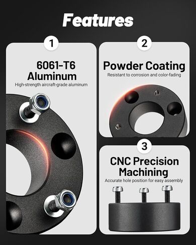 EVIL ENERGY 2" Leveling Lift Kit Compatible with 2004-2024 F150 2WD/4WD, 2 inch Front Suspension Forged Strut Spacers Black in Saudi Arabia