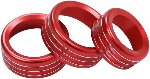 Car AC Knob Trim Air Conditioner Audio Cover Rotary Decoration Ring Sticker Decal fit for Alfa Romeo Giulia Stelvio 2017-2020 Car Accessories (Red) in Kuwait