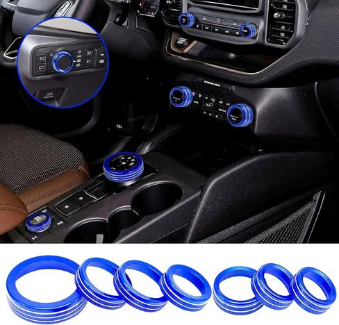 for Ford Bronco Sport 2021 2022 2023 2024 Air Conditioner AC Switch Knob Cover Button Trim Interior Accessories, NOT for Bronco (Blue, Bronco Sport) in Saudi Arabia