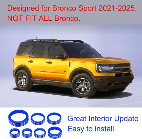 for Ford Bronco Sport 2021 2022 2023 2024 Air Conditioner AC Switch Knob Cover Button Trim Interior Accessories, NOT for Bronco (Blue, Bronco Sport) in Saudi Arabia