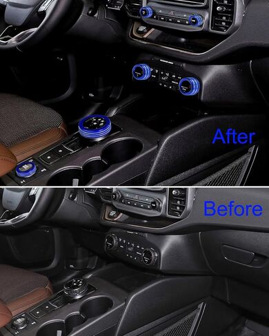 for Ford Bronco Sport 2021 2022 2023 2024 Air Conditioner AC Switch Knob Cover Button Trim Interior Accessories, NOT for Bronco (Blue, Bronco Sport) in Saudi Arabia