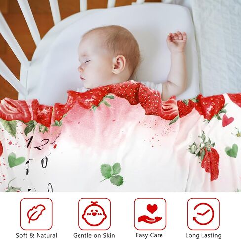 Nuanchu Wildflower Baby Monthly Milestone Blanket for Baby Girl Boy 60" x 40" Soft Fleece First 12 Months Growth Chart Newborn Photography Background Baby's First Year Milestone Blanket Nursery Decor in Saudi Arabia