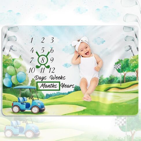 Nuanchu Wildflower Baby Monthly Milestone Blanket for Baby Girl Boy 60" x 40" Soft Fleece First 12 Months Growth Chart Newborn Photography Background Baby's First Year Milestone Blanket Nursery Decor in Saudi Arabia