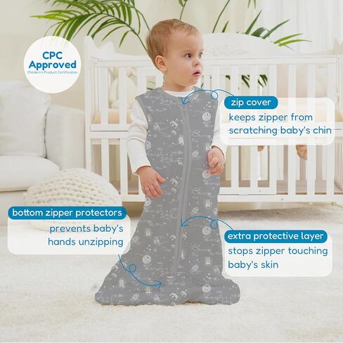 كيس نوم للأطفال الصغار من توتاها 1.0 TOG لـ 2T-3T-4T، أكياس نوم ناعمة زبدانية للجنسين مع سحاب آمن في اتجاهين، حقيبة نوم ممتازة لجميع المواسم in Kuwait