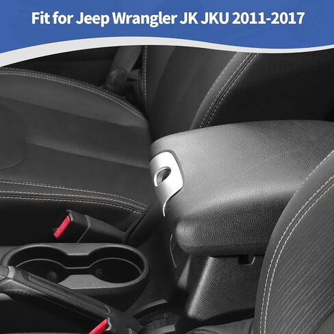 RT-TCZ لـ Jeep JK Center Console Armrest Coyshole Cover trim for Jeep Wrangler JK JKU 2011-2017 Silver Interior Accessories in Kuwait