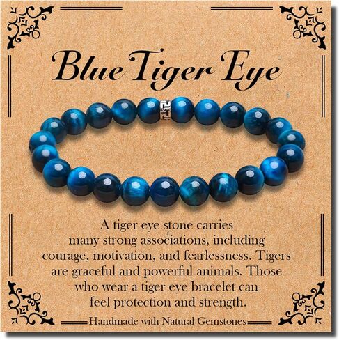 BONNY BOXX Natural Stretch Healing Gemstone Bracelet, 4/6/8mm Semi Precious Stone Bracelet for Men Women, Stress Relief Crystal Jewelry in Saudi Arabia