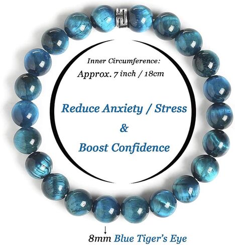 BONNY BOXX Natural Stretch Healing Gemstone Bracelet, 4/6/8mm Semi Precious Stone Bracelet for Men Women, Stress Relief Crystal Jewelry in Saudi Arabia