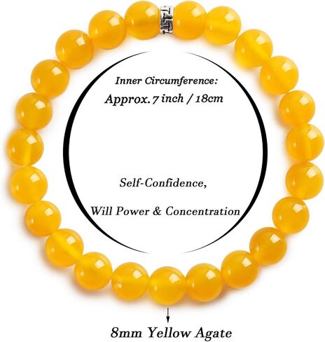 BONNY BOXX Natural Stretch Healing Gemstone Bracelet, 4/6/8mm Semi Precious Stone Bracelet for Men Women, Stress Relief Crystal Jewelry in Saudi Arabia