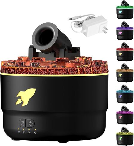 Cannon Humidifier, 280ML Cannon Diffuser with 7-Color LED Light and Timer, 2 Spray Modes Vapor Cool Mist Humidifier for Bedroom in Saudi Arabia