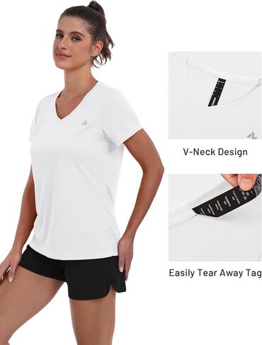 Women's UPF 50+ Sun Shirts Dry Fit Athletic Running Long Sleeve T-Shirts V-Neck Performance Tee Top in Saudi Arabia