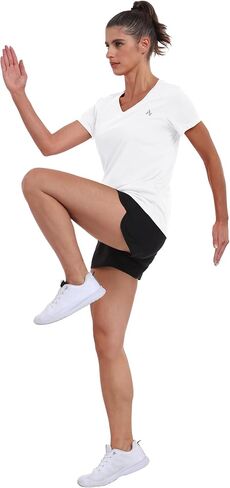 Women's UPF 50+ Sun Shirts Dry Fit Athletic Running Long Sleeve T-Shirts V-Neck Performance Tee Top in Saudi Arabia