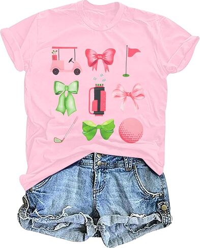 قميص SFHFY Womens Golf: Preppy Golf Tshirt Season Golf Season T-Shirt T-Shirt في الهواء الطلق عاشق العطلة قمم Tee Tops in Saudi Arabia
