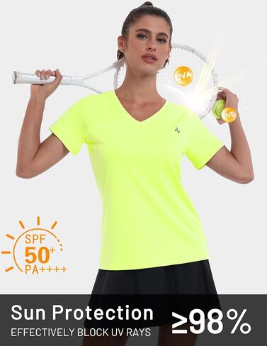 Women's UPF 50+ Sun Shirts Dry Fit Athletic Running Long Sleeve T-Shirts V-Neck Performance Tee Top in Saudi Arabia