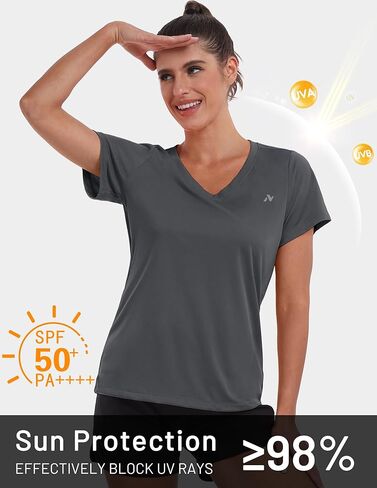 النساء UPF 50+ من قمصان الشمس الجافة FIT الرياضية الجري القمصان طويلة الأكمام in Kuwait