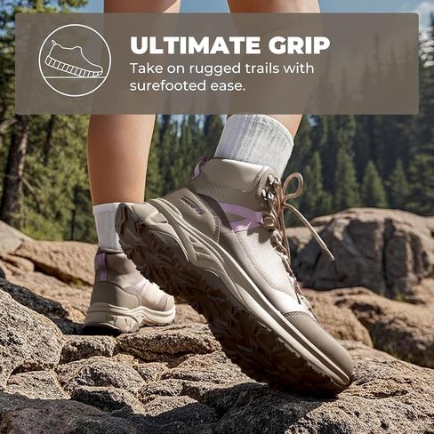 NORTIV 8 Women's Hiking Boots Waterproof Lightweight Outdoor Trekking Comfortable Non-Slip Backpacking Camping Ankle Boot Hollow in Kuwait
