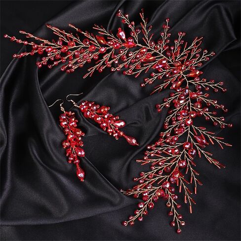 Aimimier Bridal Crystal Hairband Long Long Vine Crystal Crystal Beadedband Wedding Prom Party Form in Kuwait