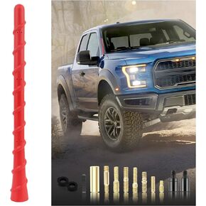 Car Antenna Kit with 13 Screw Adapters,Rubber Spiral Truck Antenna for Car Decorations,Automotive Exterior Accessories Car Antenna Toppers Compatible with Chevrolet Dodge Toyota (Black)