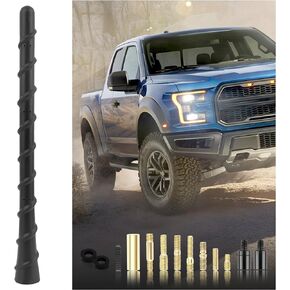 Car Antenna Kit with 13 Screw Adapters,Rubber Spiral Truck Antenna for Car Decorations,Automotive Exterior Accessories Car Antenna Toppers Compatible with Chevrolet Dodge Toyota (Black)