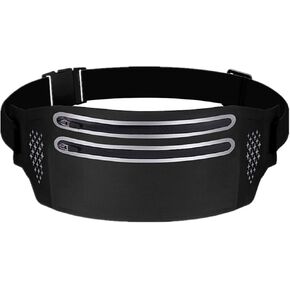 DPLUS Water Resistant Cell Phone Waist Packs for iPhone 12, 12 Pro, 12 Pro Max, X, Xs, Xs Max, Xr, 11,8, 7, 6, Plus Sizes and More! Adjustable Elastic Band & Key Slot (Black)