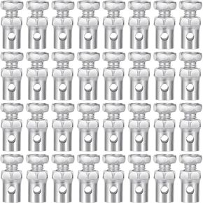 OIIKI 40PCS 1/8" Throttle Cable Ends, 3mm Cable Stop Lock Clamps, Metal Brake Cable Accessories for Go Kart, Bicycle, Motorcycle, Scooter -Silver
