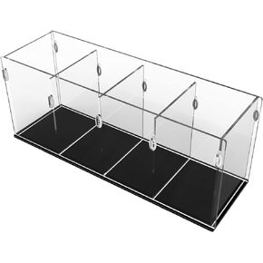 Acrylic Clear Pencil Holder Pen Holder 4 Compartments,Brush Holder Countertop Desk Organizers and Storage for Pen,Pencil,Desk Accessories,Makeup Brush,Stationary and Art Supplies(Assembly Required)