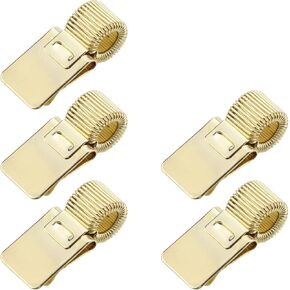 T Tulead Black Pen Clipboard Holders Metal Pencil Holder Clips with Spring Adjustable Pen Clip Organizer for Notebook, Pack of 5