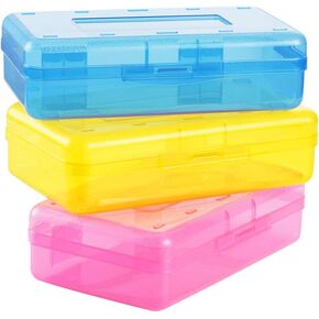 سعة كبيرة، ألوان زاهية متعددة الأغراض، صندوق أقلام رصاص بلاستيكي متين، صندوق تنظيم تخزين اللوازم المكتبية، صندوق تخزين أقلام تلوين الفرشاة (3 ألوان 3 عبوات) in Kuwait