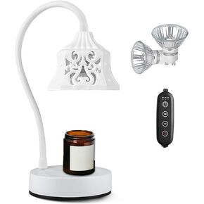 Candle Warmer Lamp, Light Electric Candle Warmer with Timer, Mothers Day Presents for Mom, Height-Adjustable Wax Warmer with 2 Bulbs 110V Compatible with Jar Candle-Black