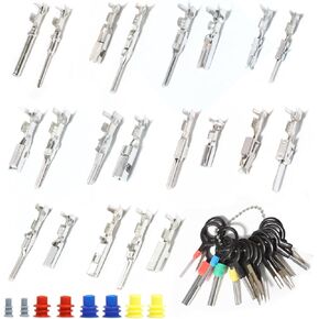 Car Electrical Terminal 1/1.5/1.8/2.2/2.8/3.5mm Auto Non-Insulated Plug Removal Tool Male Female Crimp Wire Seals Automotive Wire connectors pin kit Electrical