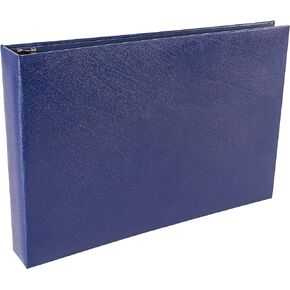 Better Office Products 7 Ring Executive Check Binder with Zipper Pouch, Blue Textured Cover, for 9 x 13" 3 Per Page Business Checks, 600 Check Capacity Checkbook Holder,