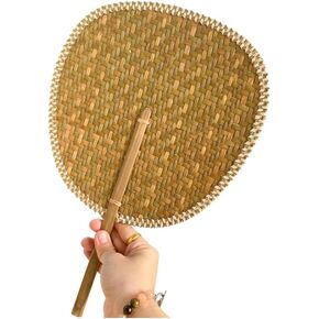 عبوة واحدة من مروحة يد من أوراق النخيل مصنوعة يدويًا من إنتاج تايلاند فكرة لمستلزمات الحفلات ونمط الزفاف العتيق in Kuwait