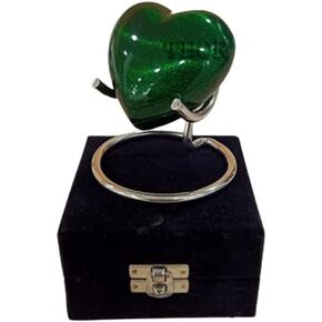 Brass Heart Forever Cremation Keepsake Urns for Human Ashes Beautiful Small Urns Green Color with Premium Case Handcrafted Cremation Urns for Ashes A Lasting Tribute to Your Loved One