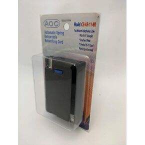 AOC 8 Feet Long Automatic Spring Retractable Telephone/Fax/Computer Modem RJ-11 Phone Cable