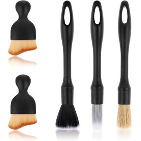 Car Detailing Brush Set, 5PCS Car Interior Cleaning Soft Brush Car Cleaning Brushes with Soft Bristles Car Brush Interior Dust Removal Brushes Tool for Dashboard Wheel Rims Air Vent