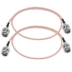 BNC Elbow Cable 75ohm BNC Male Right Angle to BNC Male Right Angle Extension Assembly Cable RG179 20inch (50cm) WiFi Antenna Pigtail Jumper HD SDI Video Coaxial Cable 2 Pack