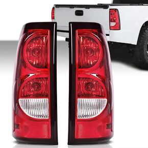 2PCS Red Tail Lights Assembly Rear Brake Lamp w/Bulb and Wiring Harness For 2003 Chevy Silverado 1500 1500HD 2500 2500HD, 2004-2006 Silverado 1500 1500HD 2500 2500HD 3500, 2007 Silverado Classic
