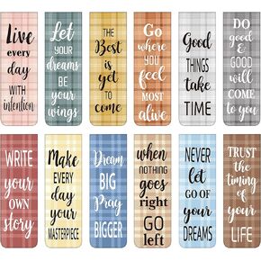 60 Pieces Inspirational Magnetic Bookmarks Motivational Bookmarks Magnetic Page Markers Assorted Magnet Page Clips for Students Teachers School Home Office Supplies (Simple Style)