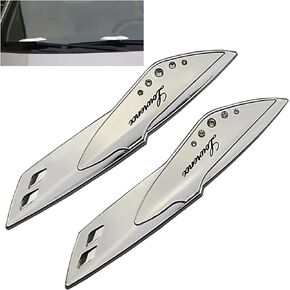 2 PCS Car Wiper Plus Pressure Pads Fixed Wind Wipes Wiper Plus Chip Decoration Wing, Windshield Wiper Blade, Automotive Replacement Windshield Wiper Blades for Truck SUV Vehicle (Silver)