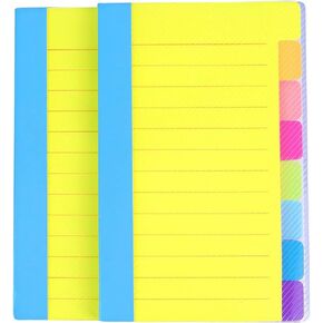 Vanpad (2 Pack) Office Supplies Divider Sticky Notes Tabs,School Supplies, Tabbed Self-Stick Lined Note Pad, 4 x 6 Inches, 64 Ruled Notes per Pack, 2 Pack