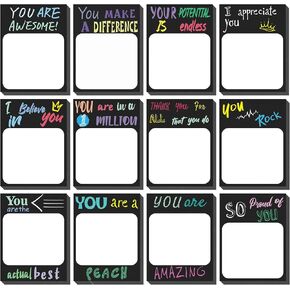 Spakon 12 Pieces Modern Appreciation Sticky Notes 3 x 4 Inch Funny Inspirational Sticky Note Motivational Memo Pads Cute Positive Note Pads School Office Supplies, 30 Sheets Each