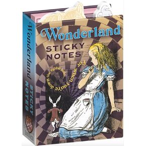 The Unemployed Philosophers Guild Alice in Wonderland Sticky Notes - Cheshire Cat and Other Character Themed 3.25" by 4.25" Booklet with Self-Sticky Individual Notes Inside