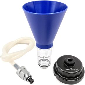 APSG Automotive Engine Oil Funnel + Oil Filter Wrench + Drain Hose | Compatible with Toyota Lexus Scion Vehicles | No-Spill Oil Change Kit